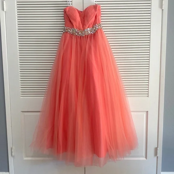 Alyce Paris Coral Evening Gown - Picture 2 of 4